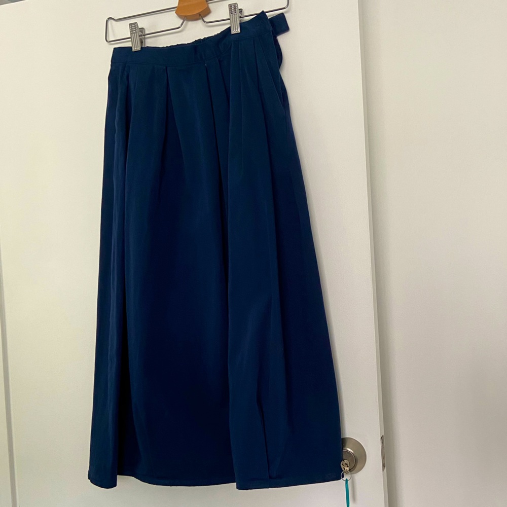 Muji blue mid skirt